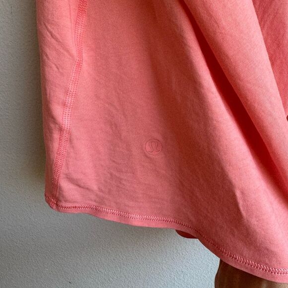 Lululemon All Tied Up Tank Light Coral Pink Pima Cotton Tie Back Size 4 Small - Picture 4 of 4